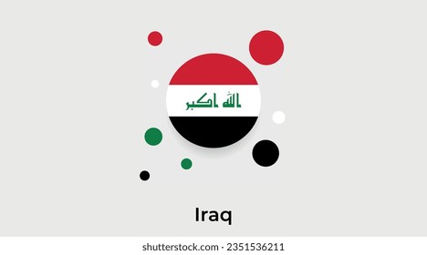 Irak-Flagge Blase Kreis rund Form Symbol bunte Vektorgrafik