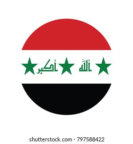 Iraq flag button, Button with map from Iraq, Iraq flag button - vector illustration.