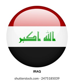 IRAQ flag button on white background