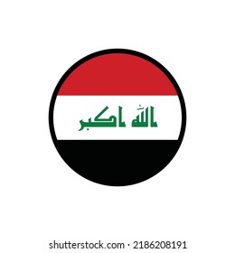 Irak-Flagge in einem Kreis auf weißem Hintergrund