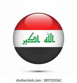 Iraq flag circle shape button vector illustration