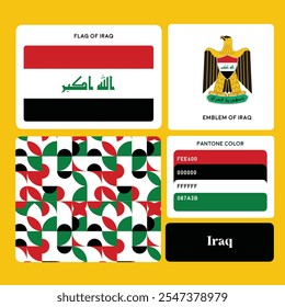 Bandeira do IRAQUE com cores e padrões 