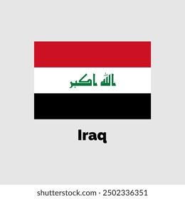Iraq flag design vector illustration on a gray background for graphic and web design.