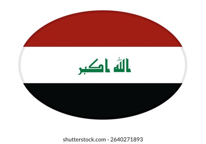 	
Iraq flag ellipse shaped. vector	