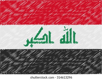 iraq flag embroidered zigzag