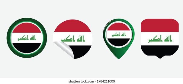 Iraq flag. flat icon symbol vector illustration