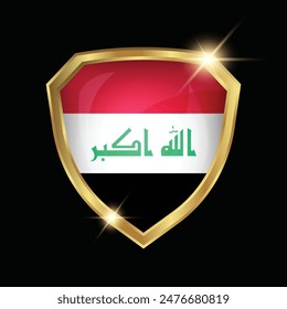 Iraq Flag Golden Shield Logo