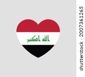 Iraq flag in heart shape vector love Iraq