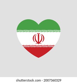 Iraq flag in heart shape vector love Iraq