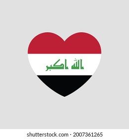 Iraq flag in heart shape vector love Iraq