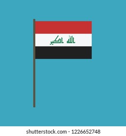 Iraq flag icon in flat design. Independence day or National day holiday concept.