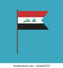 Iraq flag icon in flat design. Independence day or National day holiday concept.