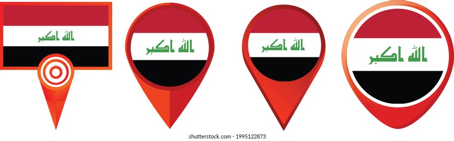 Icono de la bandera de Iraq . conjunto de iconos web . colección de iconos. Ilustración vectorial simple.