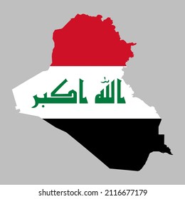 Iraq flag inside the Iraqi map borders vector illustration 