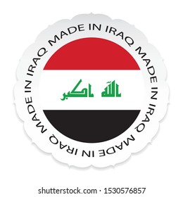 Iraq Flag .Made in Iraq a white background.Vector 