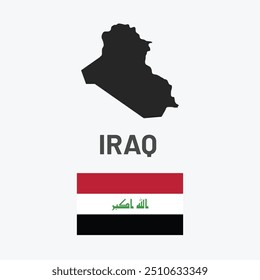 Iraq flag and map illustration