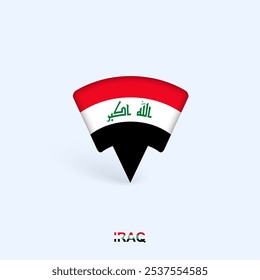 Iraq Flag Map Pointer Design with Shadow. Vector illustrator.