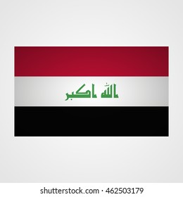 Iraq flag on a gray background. Vector illustration
