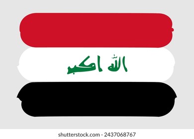 Bandera de Irak - ilustración vectorial de diseño pintado. Estilo de pincel vectorial