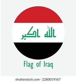 Iraq flag round button icon on white background