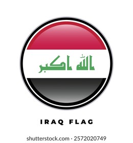 Iraq flag round design circle vector template