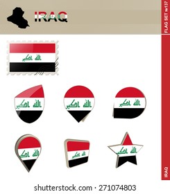 Iraq Flag Set, Flag Set #137. Vector.