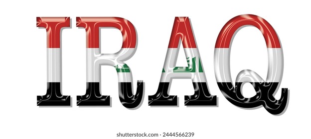 Iraq flag text font, 3D Iraq flag colorful background, Iraq flag vector illustration