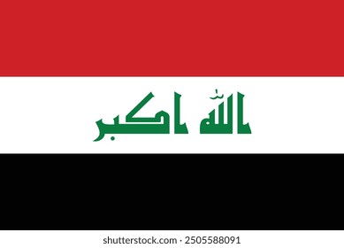 Iraq Diseño e ilustración de Vector de la bandera, Bandera nacional de Iraq