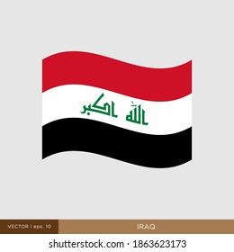 Iraq Flag Vector Illustration Design Template.