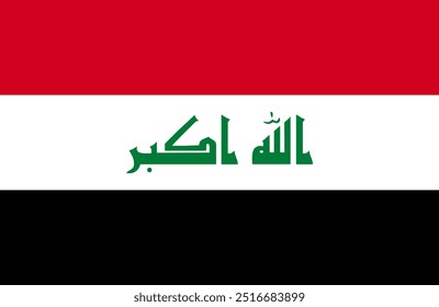 Iraq flag vector. Flag of Iraq sign isolated. National flag of Iraq flat symbol icon for printing of any size. EPS 10