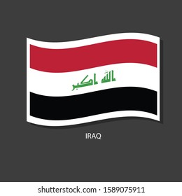 Iraq flag Vector waving with flags.