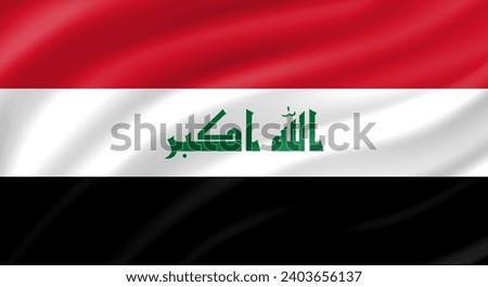 Iraq flag waving. Background. Vector