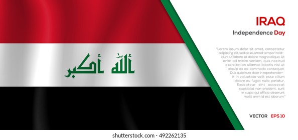 Iraq flag waving vector illustration