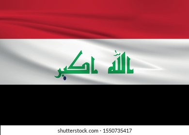 Iraq flag waving with wind effect