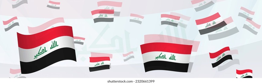 Iraq flag-themed abstract design on a banner. Abstract background design with National flags. Vector illustration.