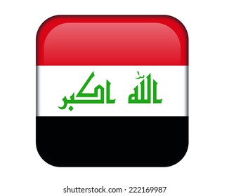 Iraq glossy rectangle button