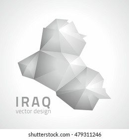 Iraq grey vector polygonal map