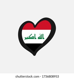 Iraq heart flag graphic element Illustration template design
