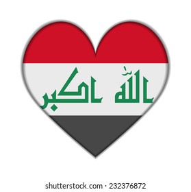 Iraq heart flag vector illustration