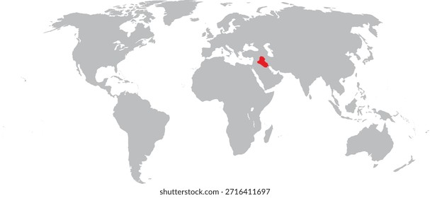 Irak destacado en el diseño del Vector del mapa mundial