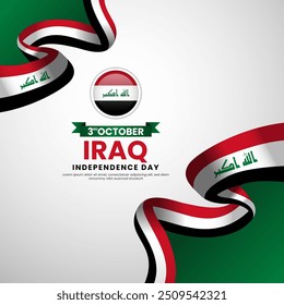 Iraq independence day 3 October banner background. Vector illustration