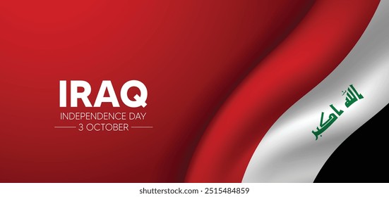 Iraq Independence Day 3 Oktober winkende Flagge Vektor Poster