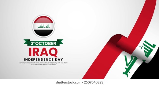 Iraq Independence Day design. Good template for Iraq Independence day or National Day design.