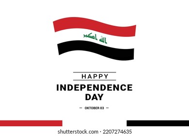 Iraq Independence Day. Vector Illustration. The illustration is suitable for banners, flyers, stickers, cards, etc.