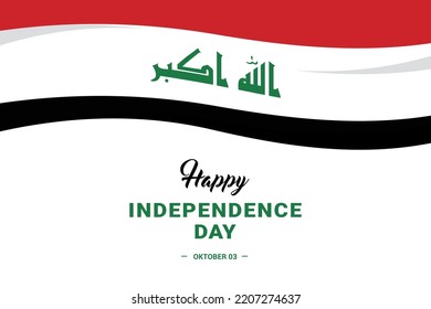 Día de la Independencia de Irak. Ilustración vectorial. La ilustración es adecuada para banners, volantes, pegatinas, tarjetas, etc.