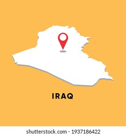 
Iraq Isometric map with location icon vector illustration design