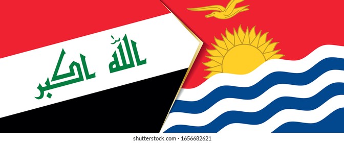 Banderas del Iraq y Kiribati, dos banderas vectoriales símbolo de relación o enfrentamiento.