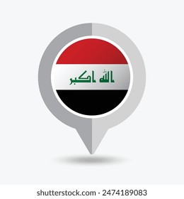 Iraq Location Pin Icon Vector Illustration