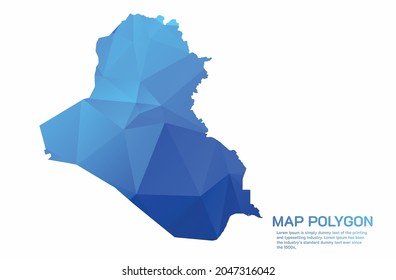 Iraq Map Abstract geometric rumpled triangular low poly style gradient graphic on white background