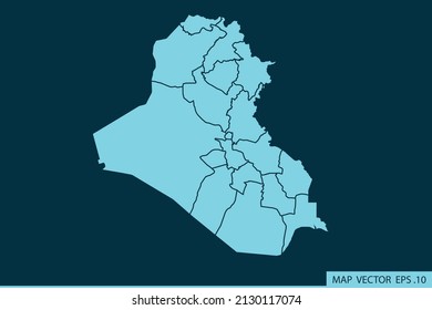 Mapa de Iraq, Línea de purga abstracta y escalas de puntos en el fondo oscuro para el logo del mapa de diseño de tu sitio web, app, ui, Travel. Ilustración vectorial eps 10.